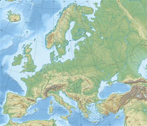 Detailed physical and relief map of Europe. Europe detailed physical ...