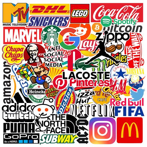 Cool Brand Logo Aesthetic Laptop Vinyl Sticker Pack of 64 – Stickerly