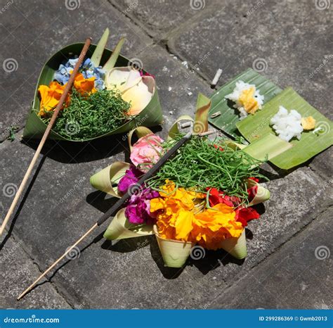 Canang Sari Religious Balinese Hindu Offerings in Bali. Stock Image - Image of cultures, bali ...