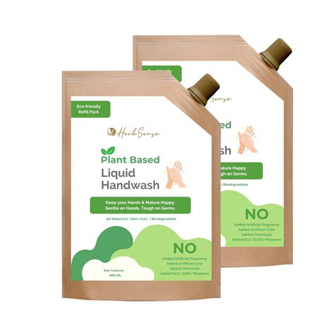 Herbsense Liquid Handwash Refill Pack, No Artificial Fragrance & Color ...