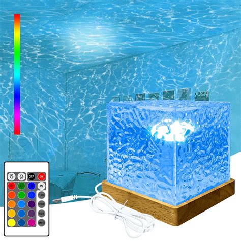 Buy YATOSEEN Water Wave Lamp, 16 Colours Rotating Dynamic Wave Ceiling ...