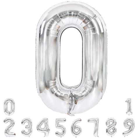 CherishX.COM 16" Inch Number Foil Balloon Digit 0 to 9 - Silver ...