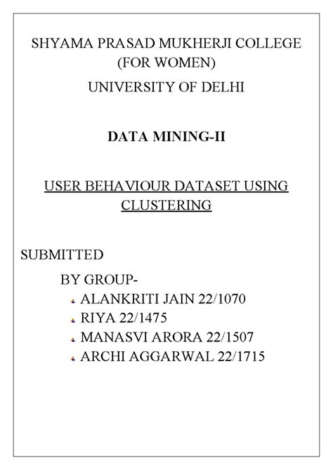 Unit - 1 DM ppt Assignment-2 - SHYAMA PRASAD MUKHERJI COLLEGE (FOR ...