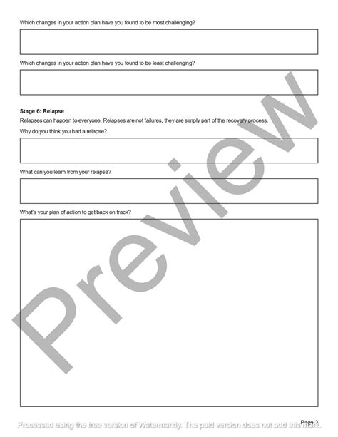Stages of Change Worksheet | Editable / Fillable PDF Template | for ...