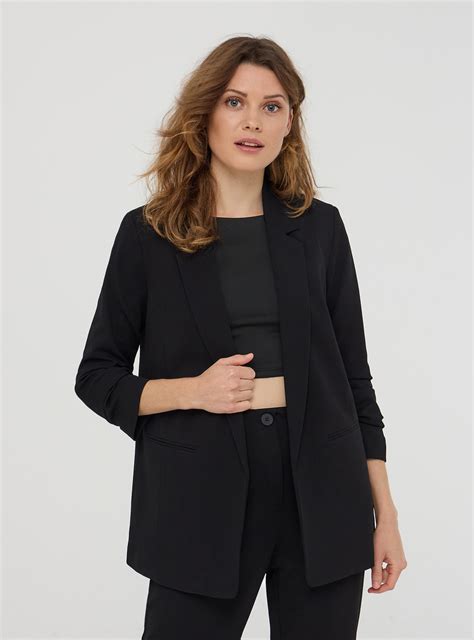 Giacca aperta con maniche arricciate Nero - Acquista Online | Terranova