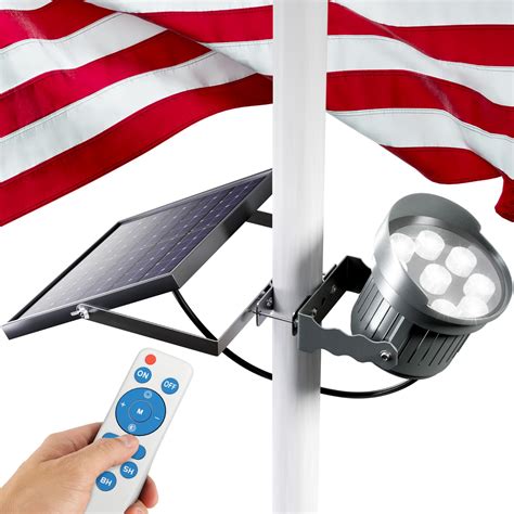 Deneve Solar Flagpole Light - IP65 Waterproof Flag Pole Light Solar ...