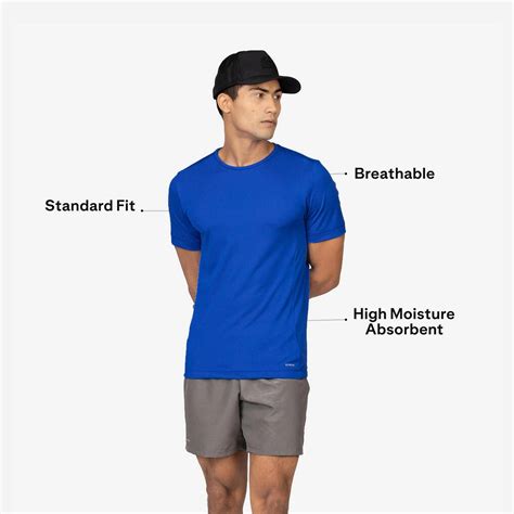 T-Shirt Mens Blue Kiprun 100 Dry Running Breathable T-Shirt - XL ...