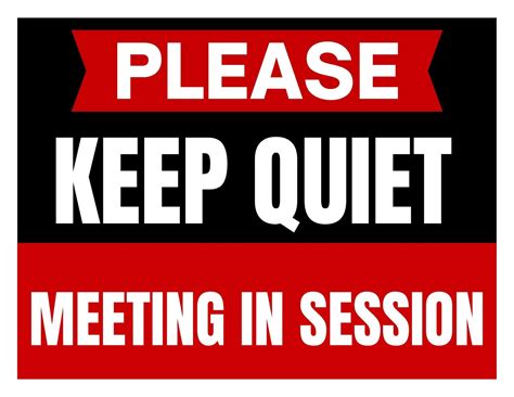 Free Printable In A Meeting Sign Templates [PDF] For Door, Cubicle