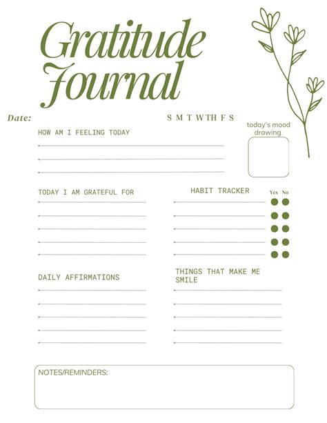 Gratitude Journal Template