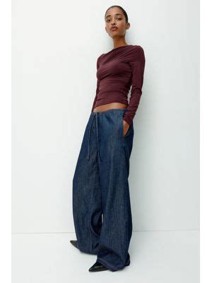 Buy H&M Denim Drawstring Trousers Blue (2XS) Online