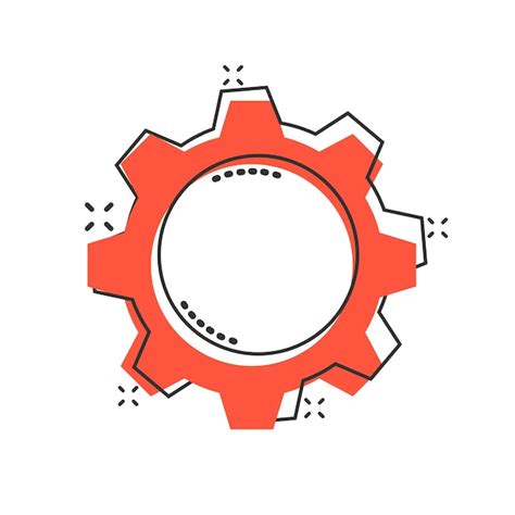 Zahnrad-Vektor-Symbol im Comic-Stil Zahnrad-Cartoon-Illustration auf ...