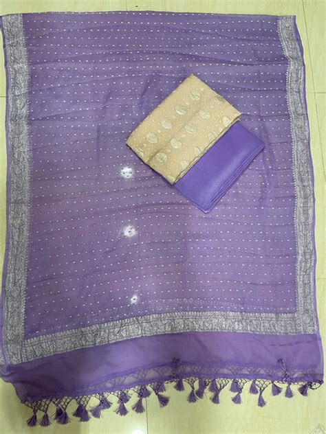 Pure Khaddi Georgette Banarasi Dress material — The Handlooms