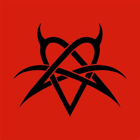Heart Pentagram Inverted Heartagram Sign, Symbol of love and hate ...