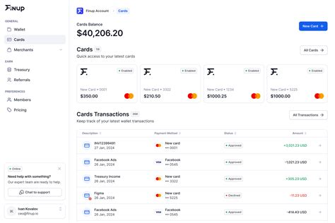 Finup — Issue unlimited cards & fund them with crypto