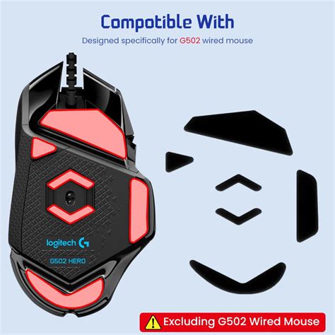 ZORBES® Mouse Feet Skates for Lo-gitech G502 Wired Gaming Mouse Snug ...