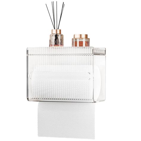 Supvox® Wall Mount Toilet Paper Holder, Clear Acrylic Paper Roll Towel ...