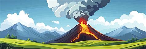 Image result for Exploding Volcano Landscape Simple