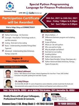 Special Python Programming Language for Finance Professionals