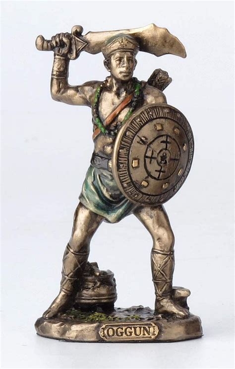 Buy Veronese Design 3 12" Oggun Santeria Orisha of War Painted Bronze ...