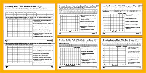 Eighth Grade Creating Scatter Plots Activity Pack