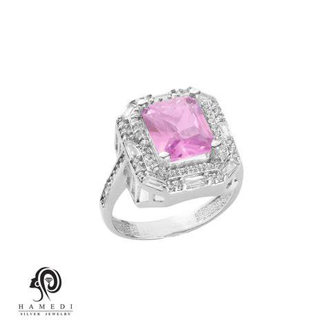 انگشتر نقره زنانه نگین رنگی مدل RI R92 - نقره حامدی