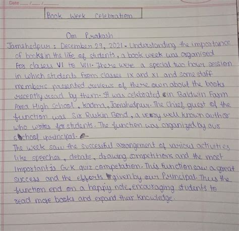 Recently your school has celebrated "A Book Week".During this week many ...