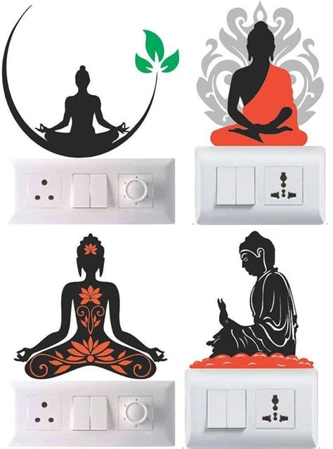 Buy Decals Sticker Meditating Buddha's Matte Finish Colored PVC Light ...