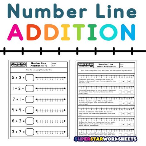 Number Line Addition - Superstar Worksheets