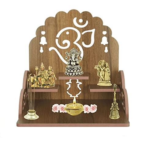 Buy NVF Wooden Wall ed Hanging Puja Temple | Wood God Stand for Pooja ...