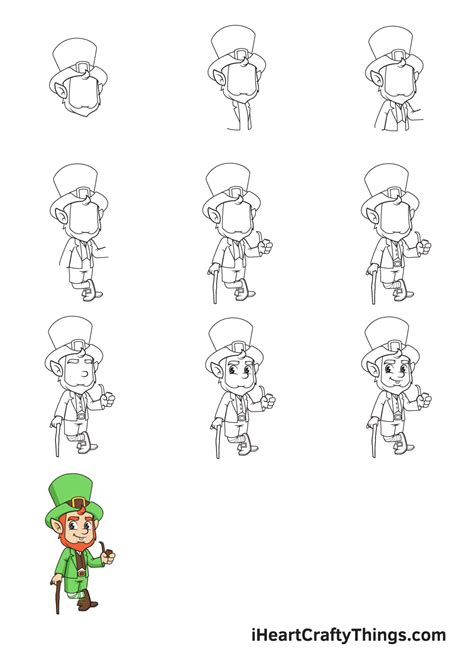 Leprechaun Drawing — How To Draw A Leprechaun Step By Step