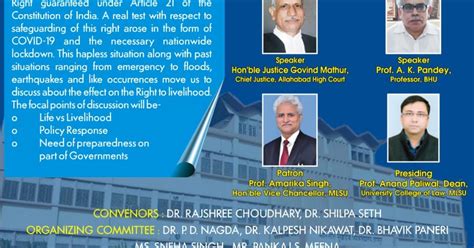 [Online] Webinar on Right to Livelihood in times of Disaster, Pandemic ...