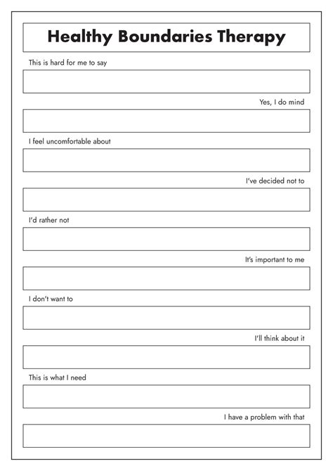Healthy Boundaries Worksheet Therapy | Boundaries worksheet, Healthy ...