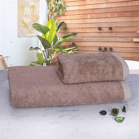 500 GSM Bamboo Towels Set Of 2 - Beige | Ultra Soft & Highly Absorbent ...