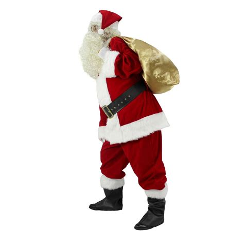 Buy Men's Santa Claus Costume 11PCS. Christmas Velvet Adult Deluxe ...