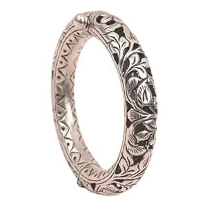 Buy Shyle 925 Sterling Silver Bangle/Bracelet, Tattva Intricate Chitai ...