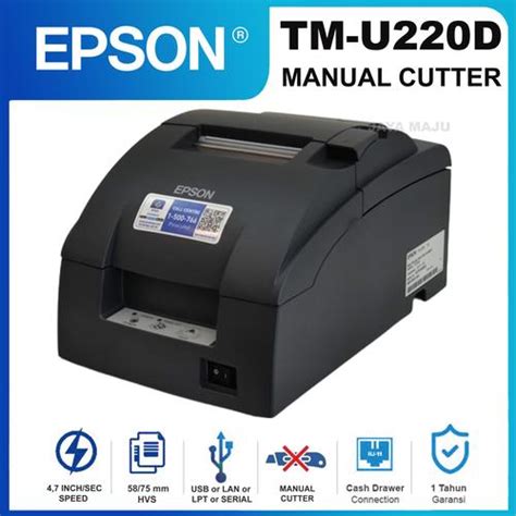 Jual PRINTER POS STRUK DOT MATRIX EPSON TM-U220D TMU 220D MANUAL CUTTER ...
