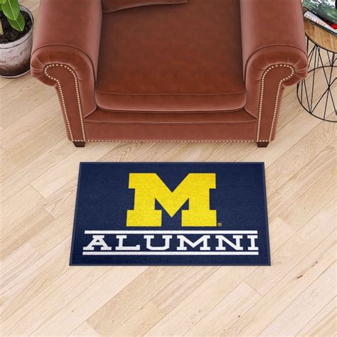 FANMATS Michigan Wolverines 2-ft x 3-ft Navy Nylon Rectangular Indoor ...