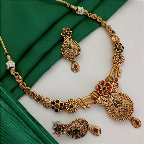 Rajasi Gold-Plated Royal Necklace – A Timeless Elegance by Dazle Den ...