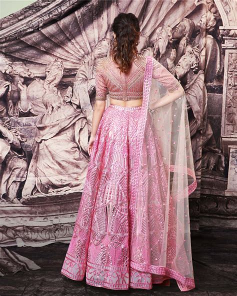 Shop Anaya Beige Tulle Golden Foil Lehenga Set for Events