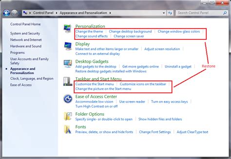 Image result for Control Panel Personalization