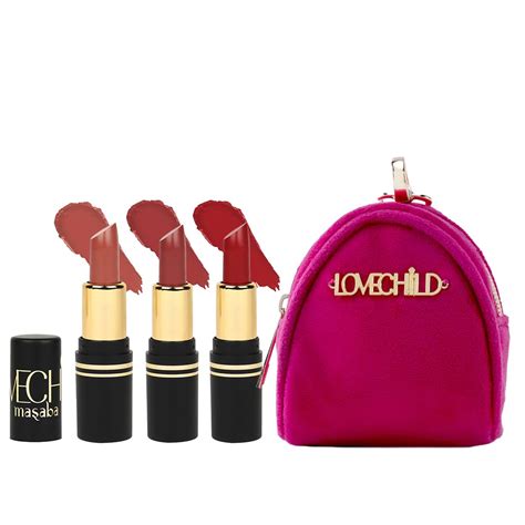 Buy LoveChild Masaba Pocket Mini Lipsticks Set of 3 with Free Travel ...