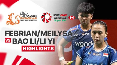 Febriana Dwipuji Kusuma/Meilysa Trias Puspitasari (INA) vs Bao Li Jing ...
