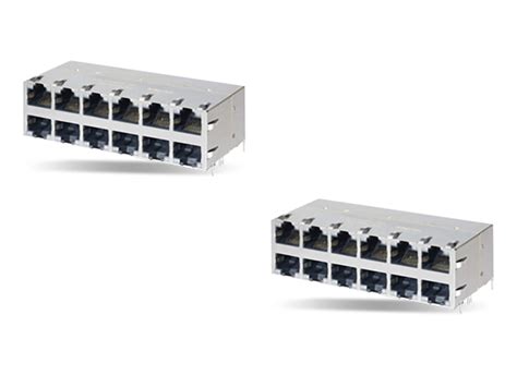 RJ45 PoE+ Enabled Gigabit Magnetic Jacks with LEDs - Molex | Mouser