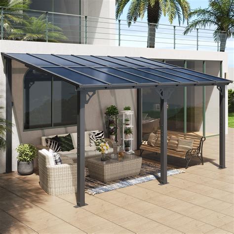 Aoxun 10' x 14' Gazebo, Wall Mounted Gazebos Pergola, Outdoor Patio ...