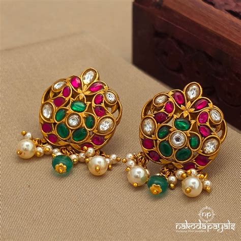 Twin Peacock Pearl Studs (Ge10748) – Nakoda Payals