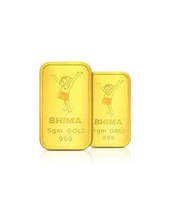 Bhima Jewels 24K 999 Purity Yellow Gold Bar - Combo (5g+1g) : Amazon.in ...