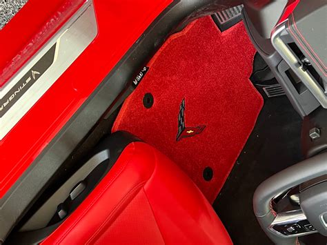 2023+ Chevrolet Corvette C8 Z06 Adrenaline Red Floor Mats Carbon Logos ...