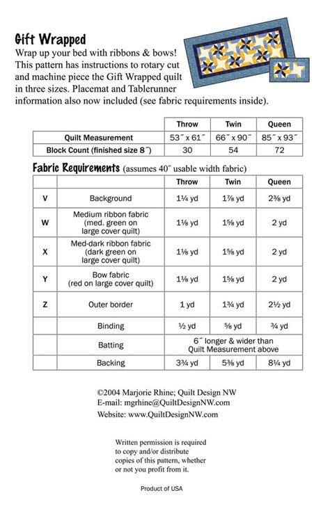 Gift Wrapped Pieced Quilt Pattern in 3 Sizes Plus Table Runner ...