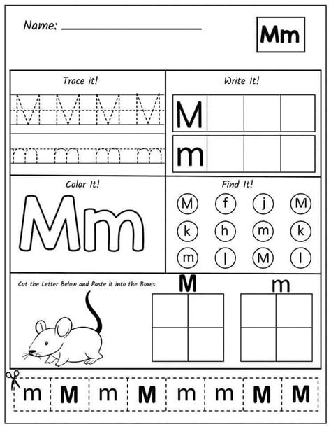 Letter M Handwriting Art Fusion Worksheet - Download & Print Now!
