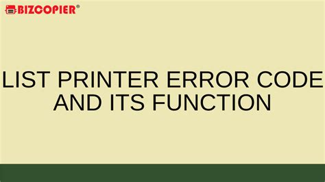 Image result for Common Printer Error Code